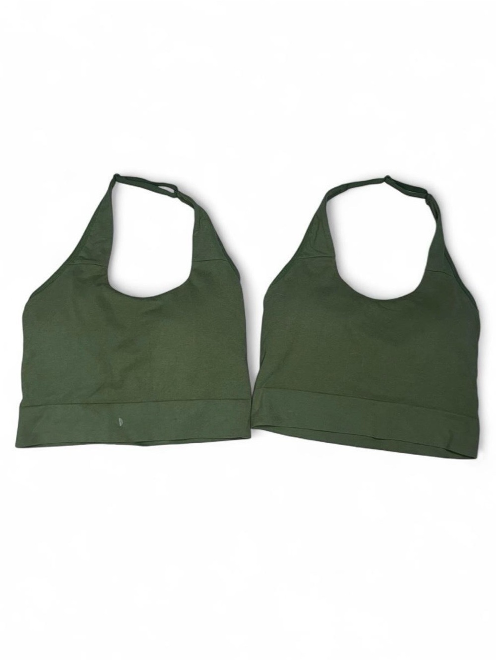 Auden NWT Olive Green Scoop Neck Lightly Lined Halter Bralette bundle of 2